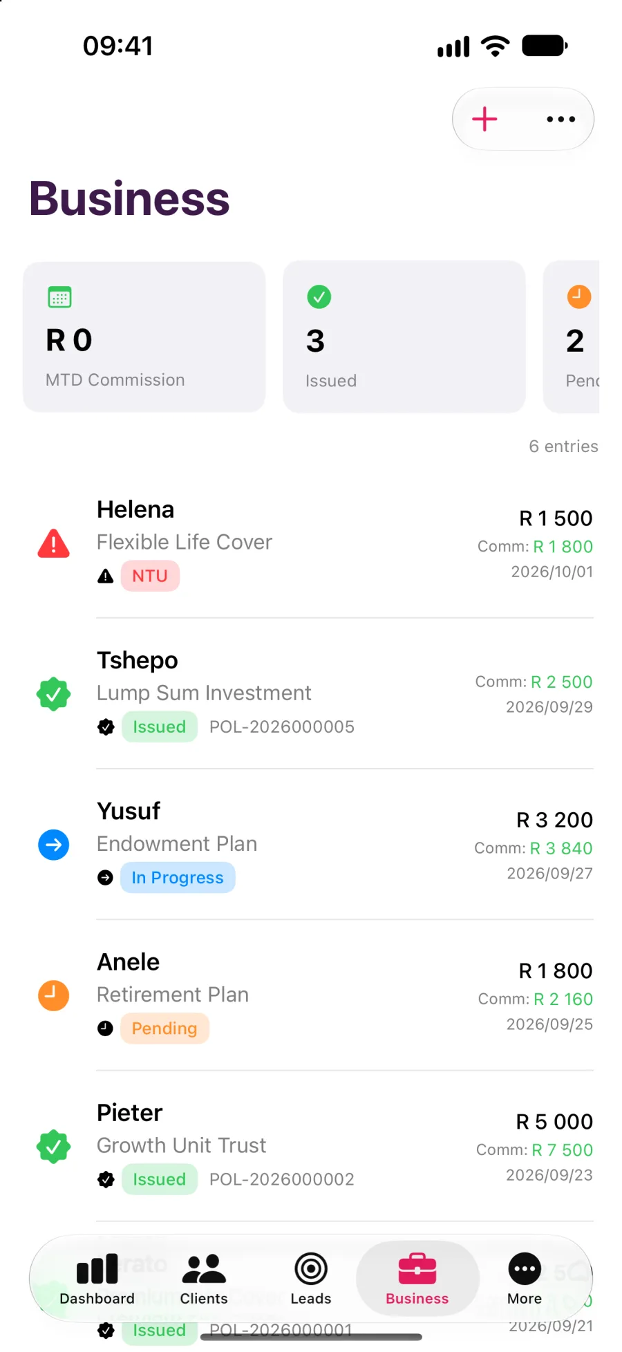 The ClientOS screen for: Add or import your clients